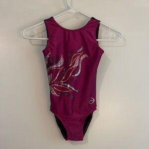 Maroon Leotard with Sequin Design